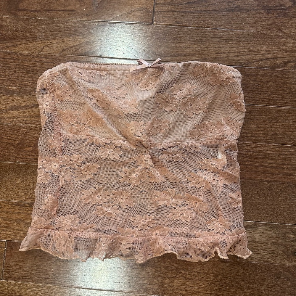 Blush Lace Strapless Top